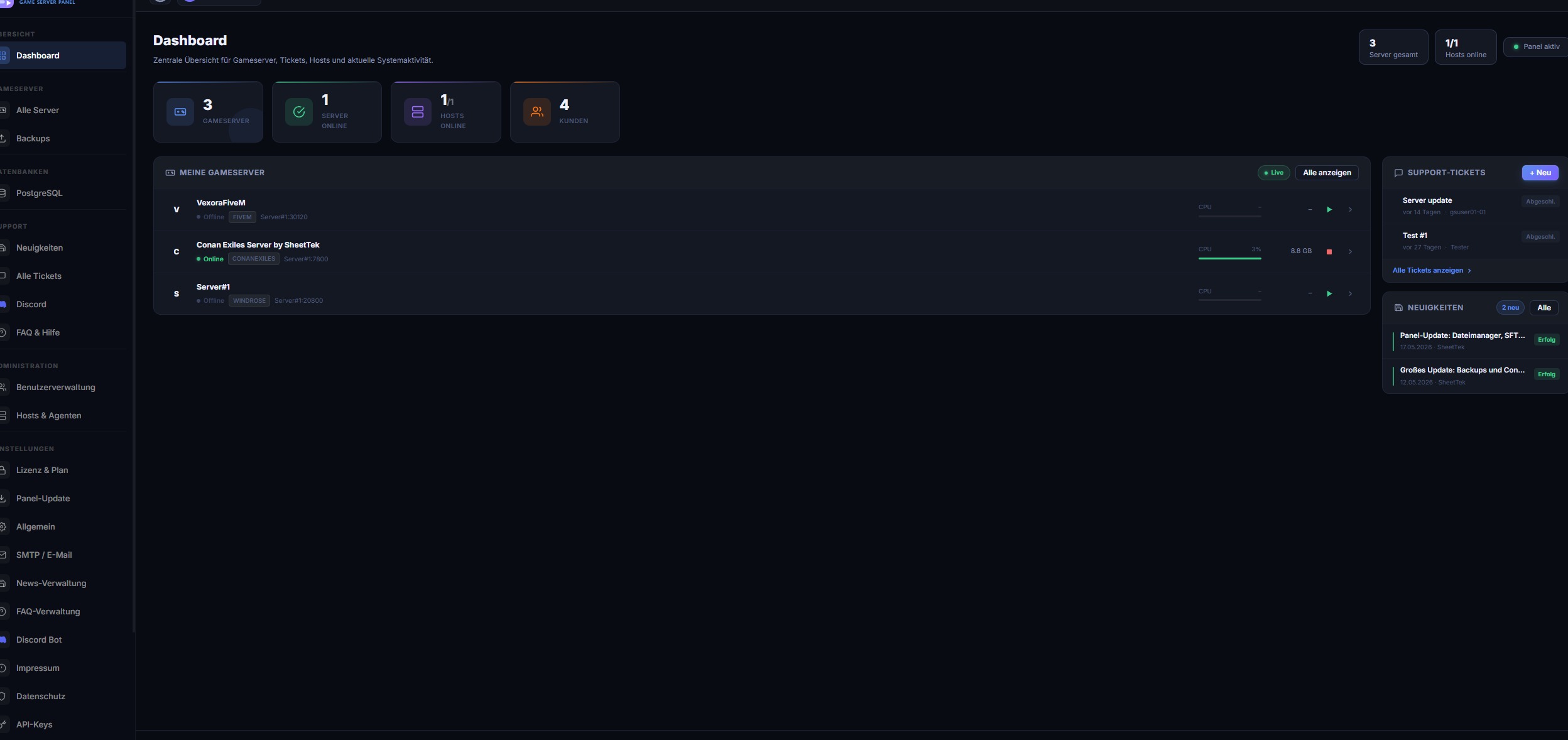 GSVerwaltung – Dashboard